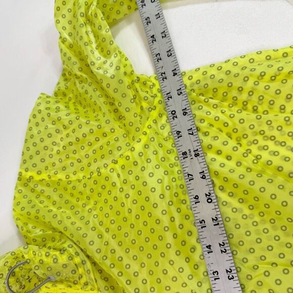 Nike Jacket Women XL Yellow Polka Dot Running Windbreaker Reflective Hooded Neon - Picture 5 of 8